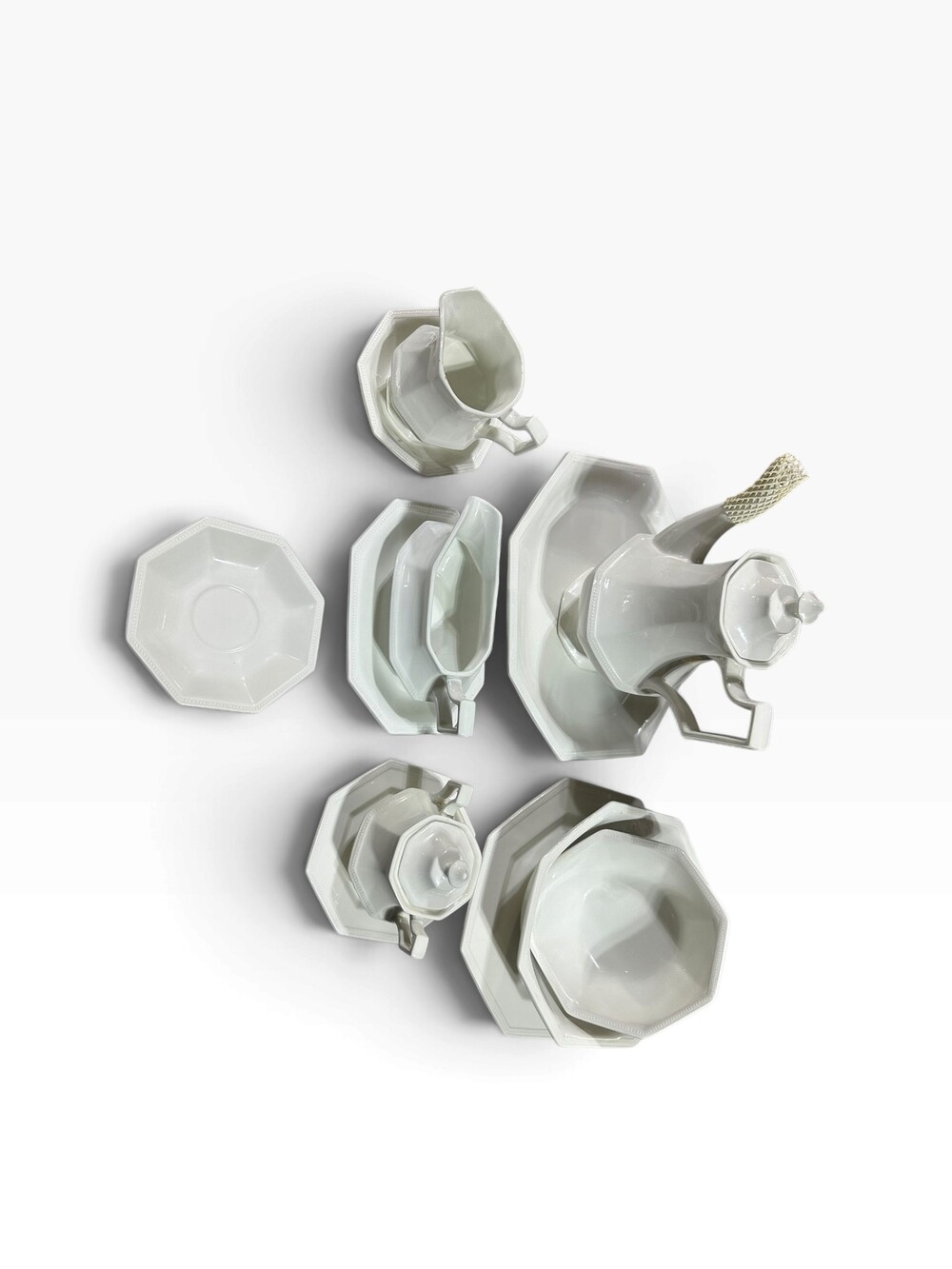 Johnson Brothers Heritage White Octagonal Tea Coffee Serving Set Ironstone Lot